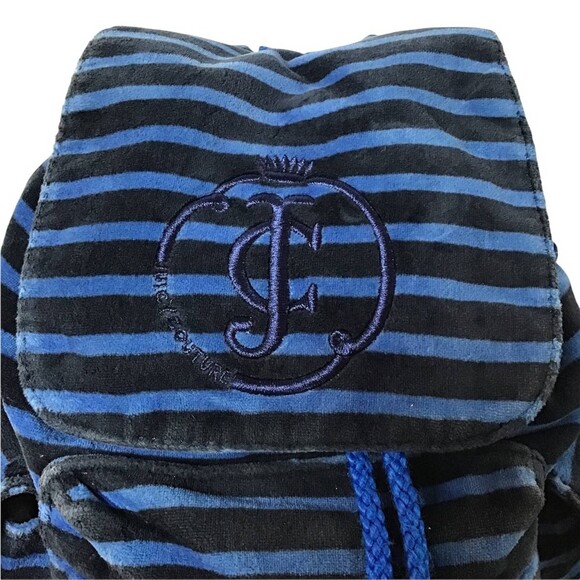 Juicy Couture Backpack and Lunch Bag Velour Striped Royal Blue, Black and Pink main image 4